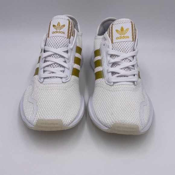 adidas Swift Run White / Gold Womens Shoes - Picture 3 of 9